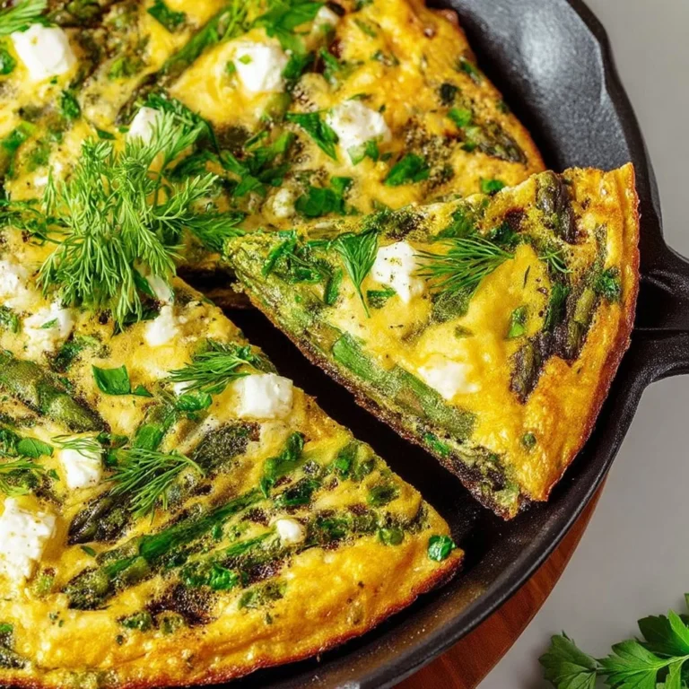 Delicious asparagus frittata served on a plate for breakfast