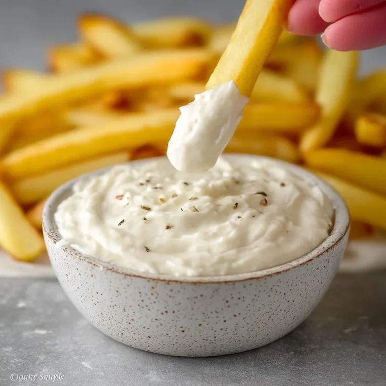 Creamy garlic aioli in a dish, ready for dipping vegetables and seafood.