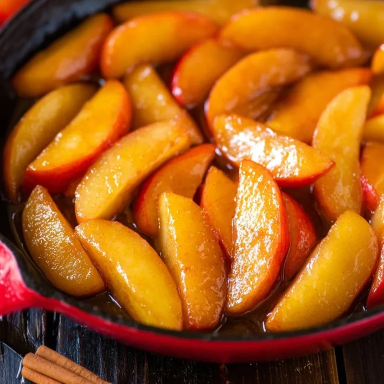 A bowl of warm, spiced fried apples served with cinnamon.