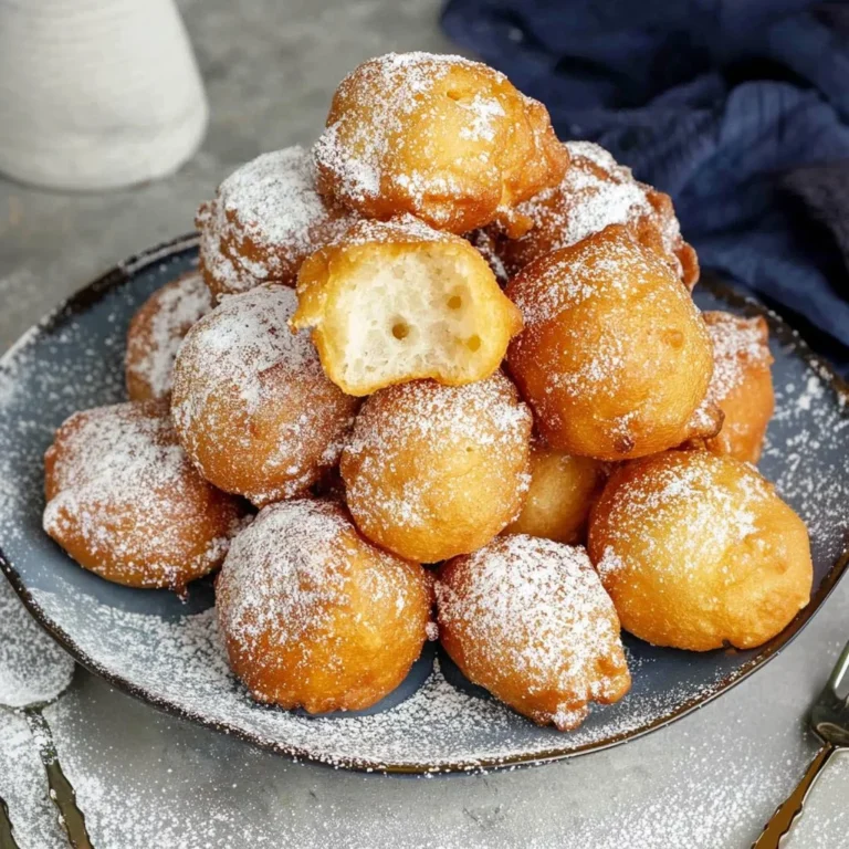 Delicious ricotta zeppole, traditional Italian donuts dusted with powdered sugar.