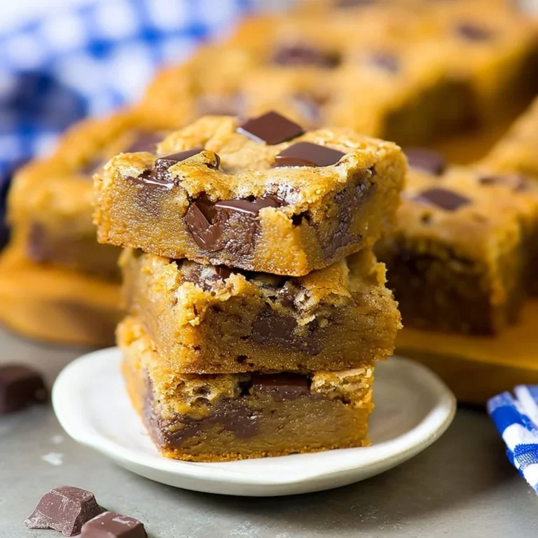 Deliciously baked blondies topped with creamy frosting on a rustic wooden table.