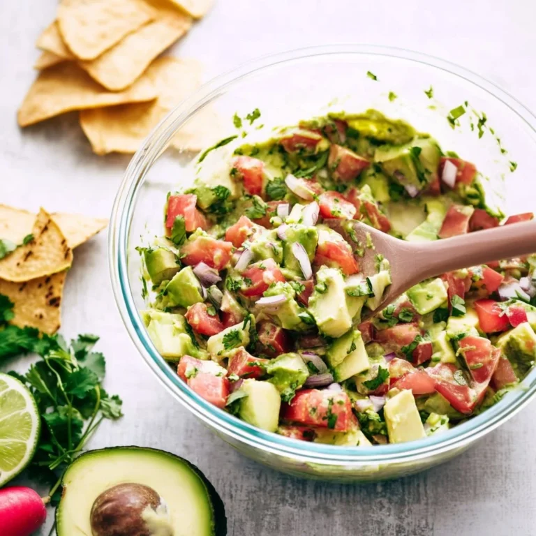 Delicious California avocado dip served with tortilla chips and fresh veggies.