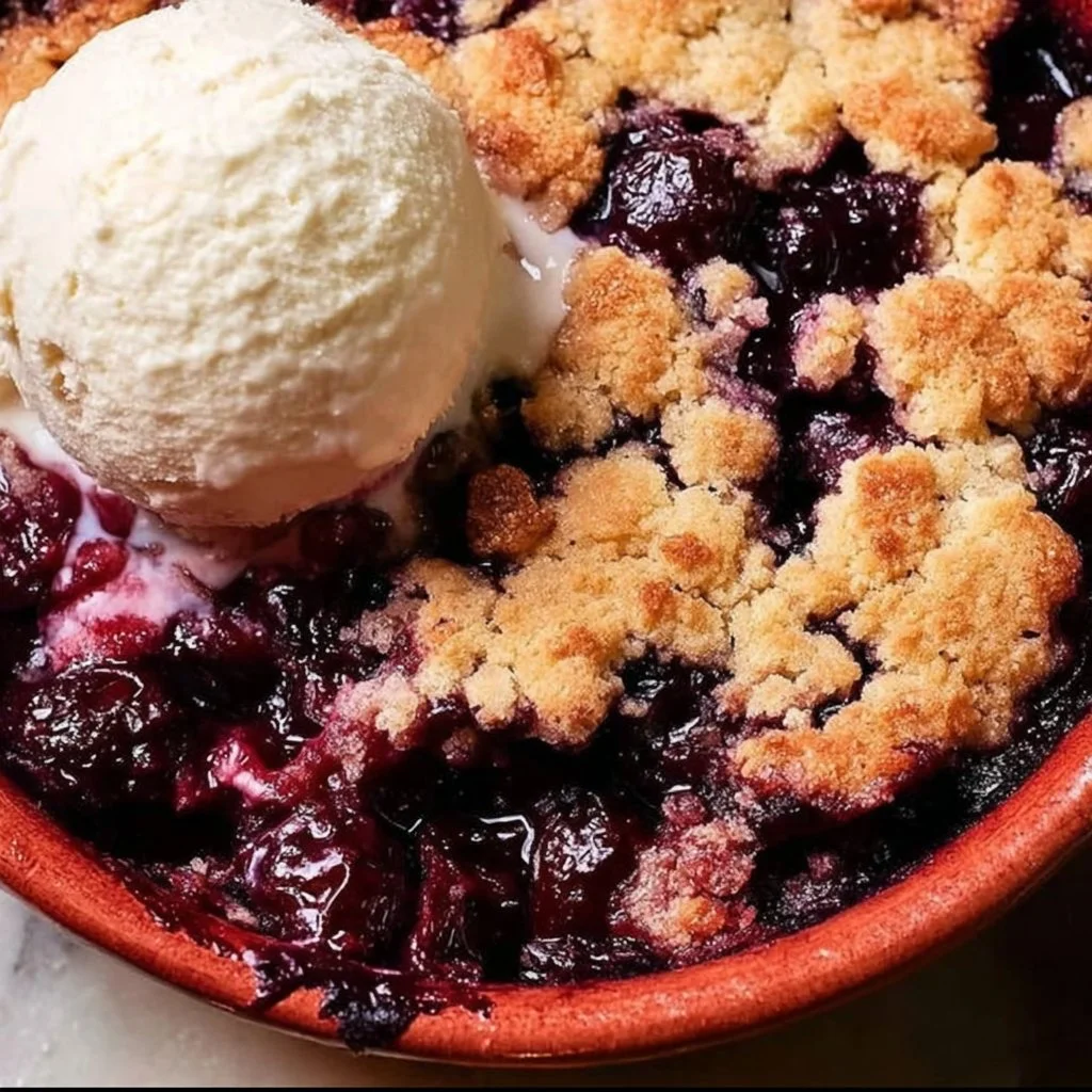 Delicious homemade cherry cobbler with a flaky crust and juicy filling