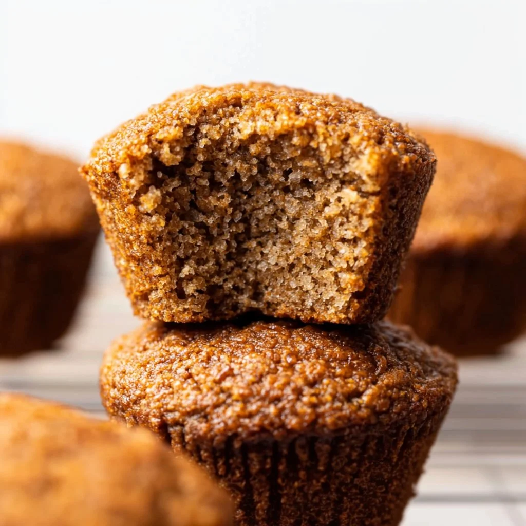 Freshly baked bran muffins on a wooden table
