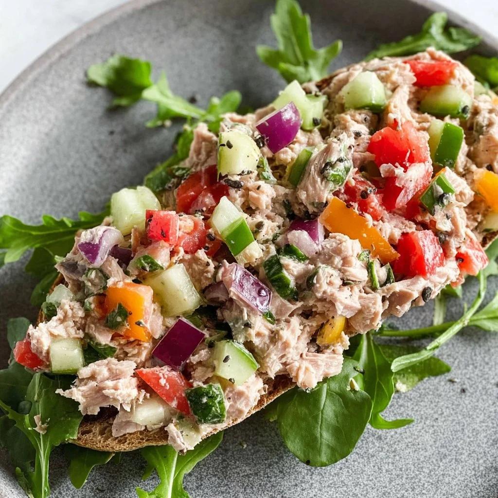 Whole30 Tuna Salad meal prep with fresh ingredients in a bowl