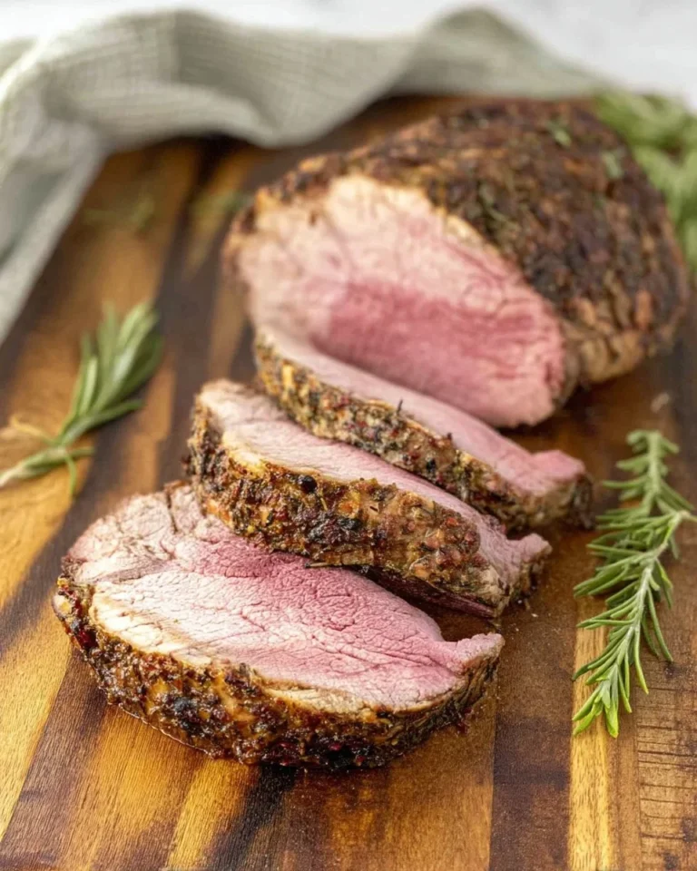 Perfectly cooked Air Fryer Roast Beef ready to serve