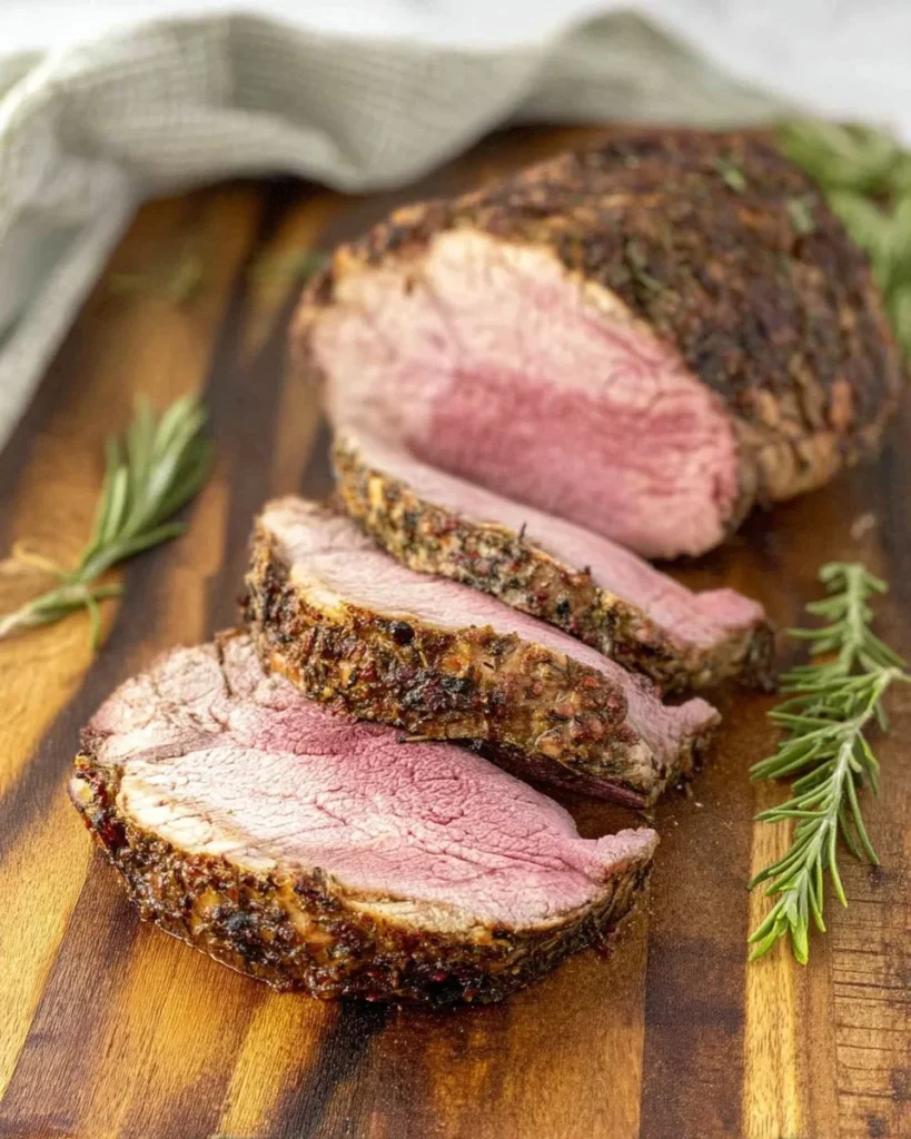 Perfectly cooked Air Fryer Roast Beef ready to serve
