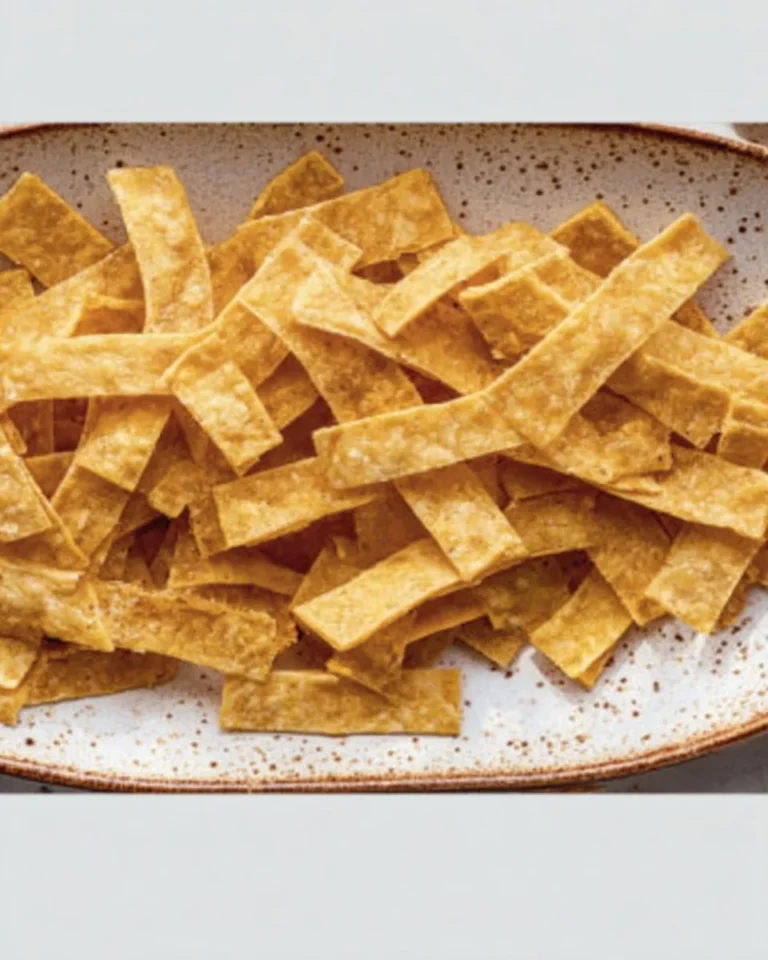 Crispy air fryer tortilla strips ready to serve with dips