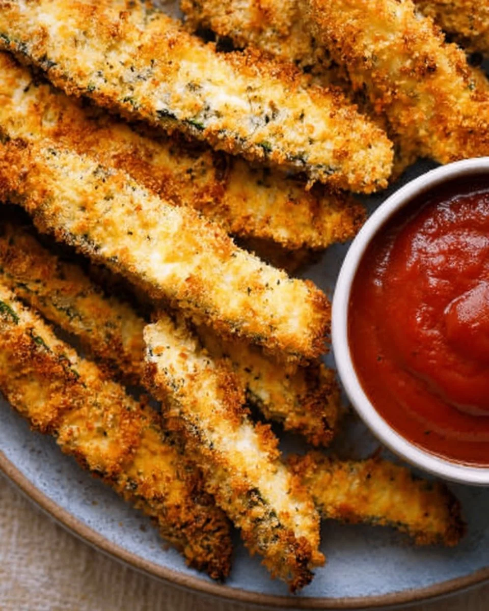 Delicious air fryer zucchini fries served in a bowl, ready to enjoy.