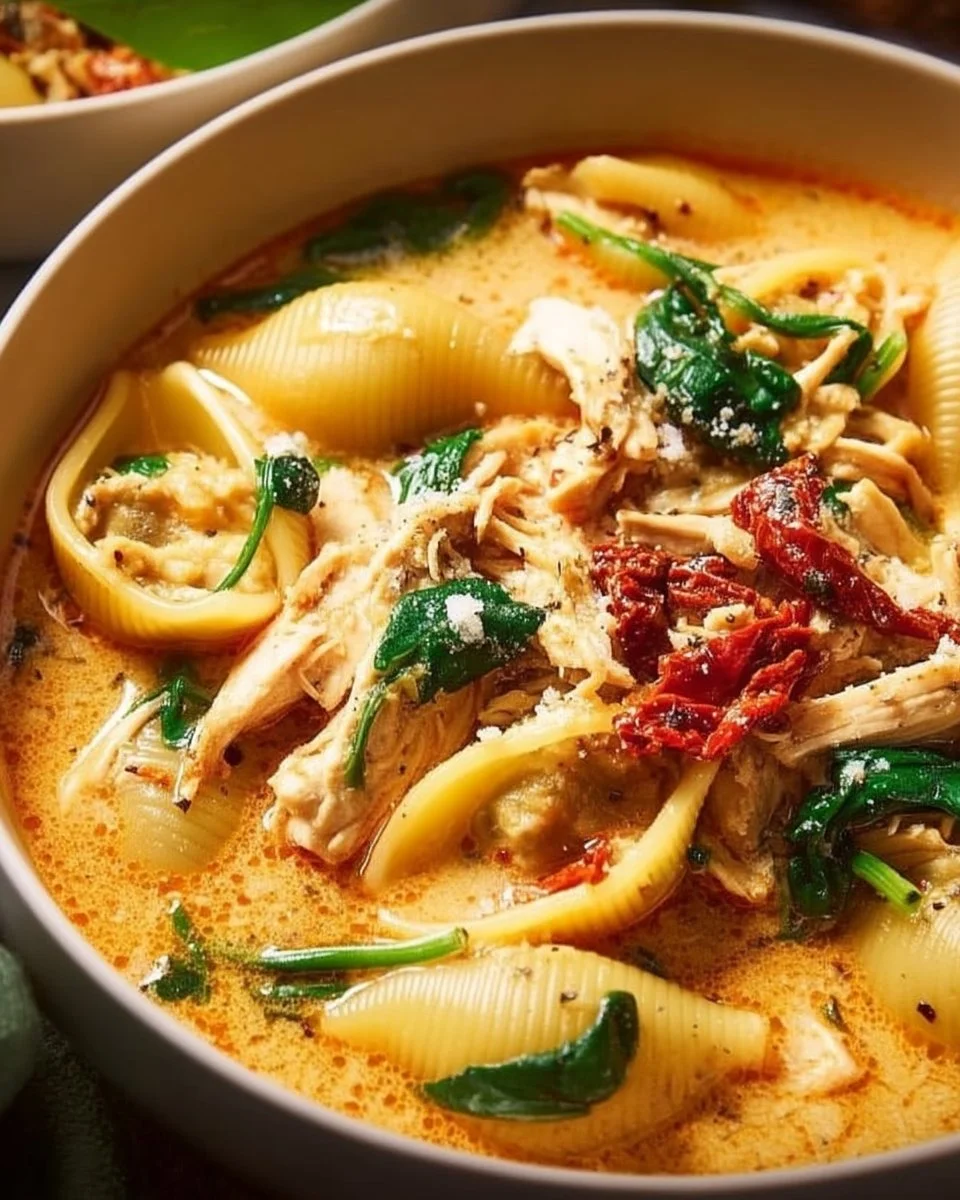 Delicious bowl of Marry Me Chicken Soup with fresh ingredients