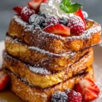 Delicious Blackstone French Toast served with toppings