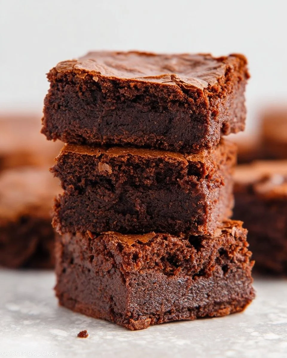 Delicious homemade brownies topped with chocolate icing and nuts