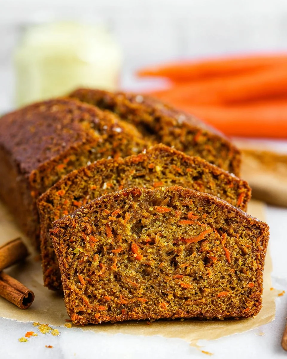 Delicious carrot cake loaf with cream cheese frosting
