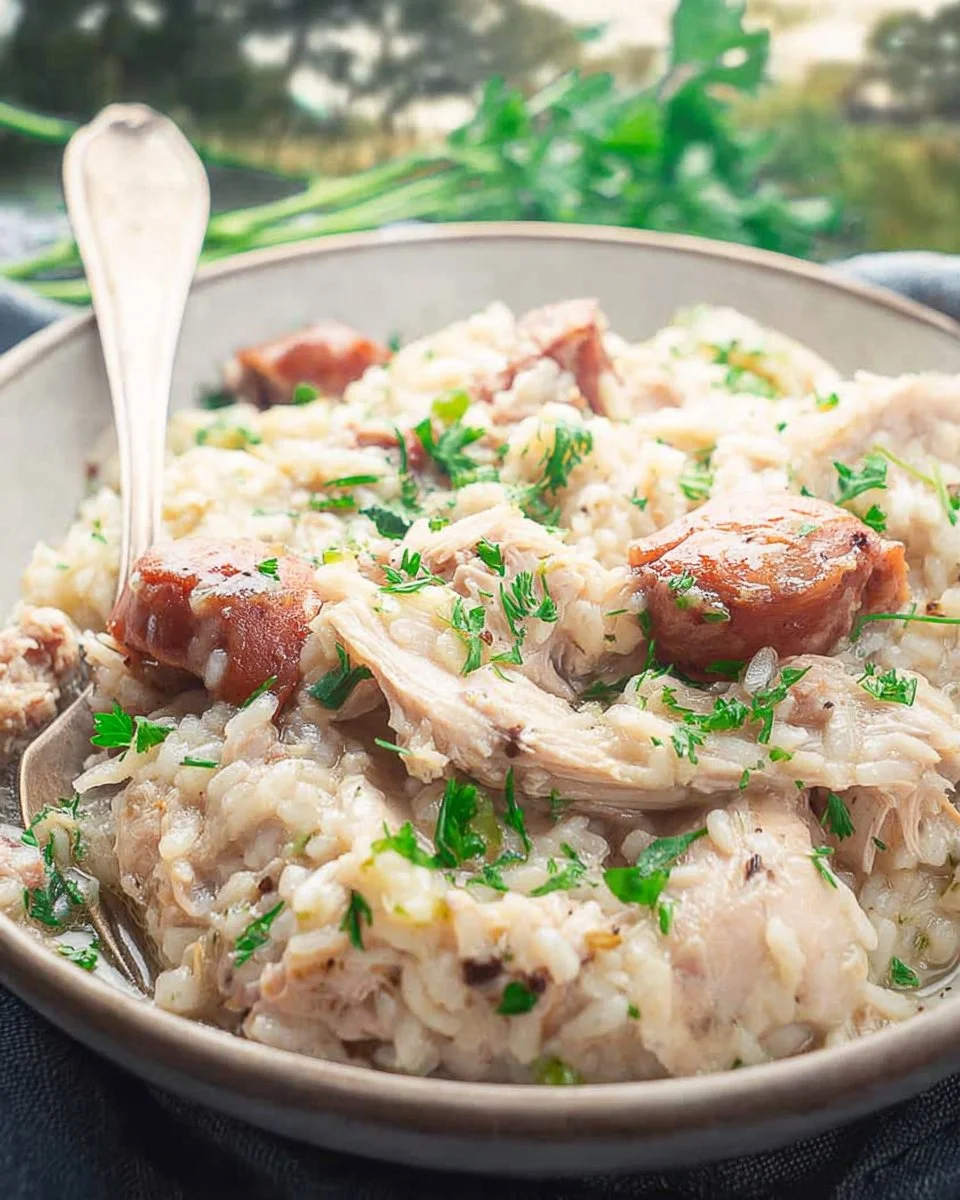 Delicious Chicken Bog served in a bowl with chicken, rice, and spices