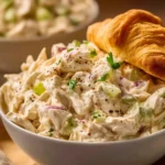 Delicious chicken salad with grapes served in a bowl