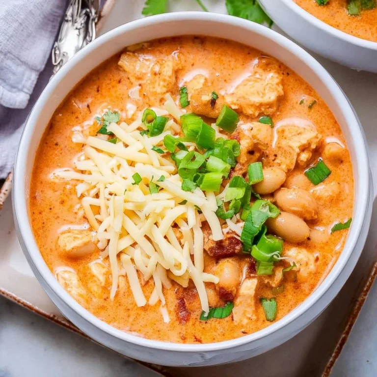 Bowl of creamy Crack Chicken Chili topped with herbs and spices