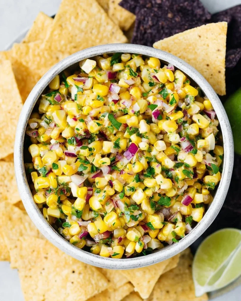 Fresh and vibrant Copycat Chipotle Corn Salsa served in a bowl