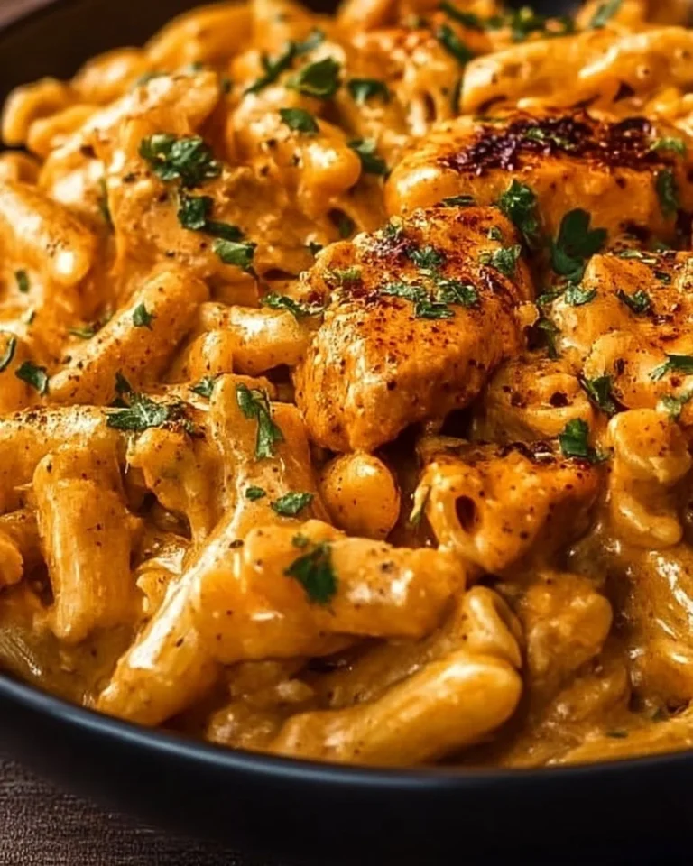 Delicious Cowboy Butter Chicken Pasta served in a bowl