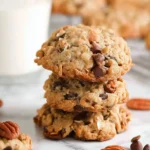 Delicious homemade Cowboy Cookies with chocolate chips and oats