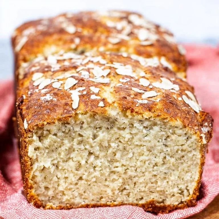 Sliced cottage cheese bread on a wooden table, ready to serve.