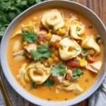 Bowl of creamy protein soup garnished with herbs and spices