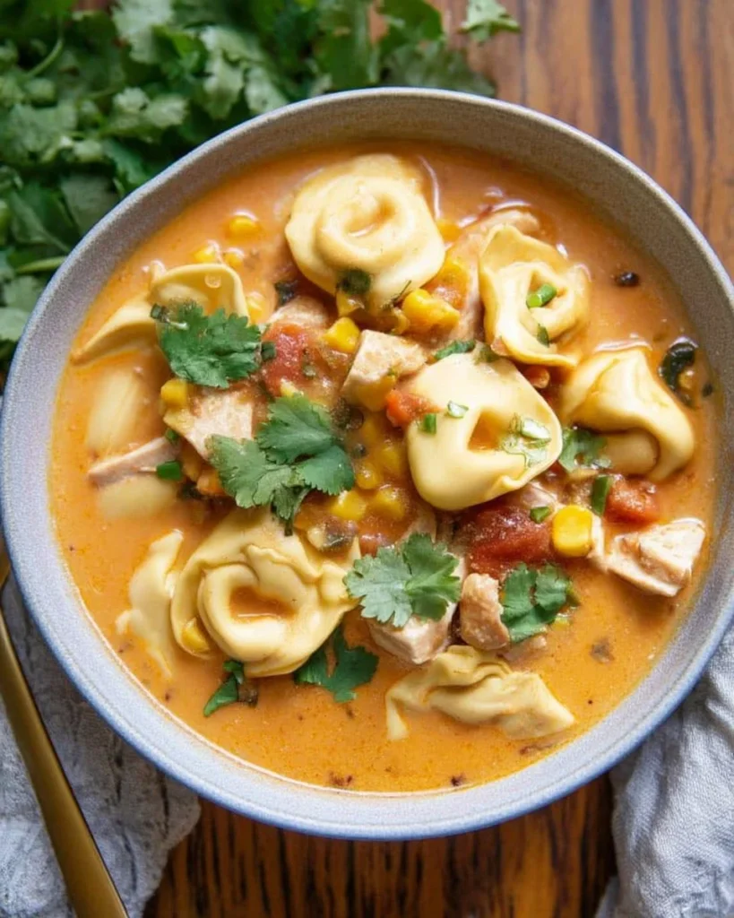 Bowl of creamy protein soup garnished with herbs and spices