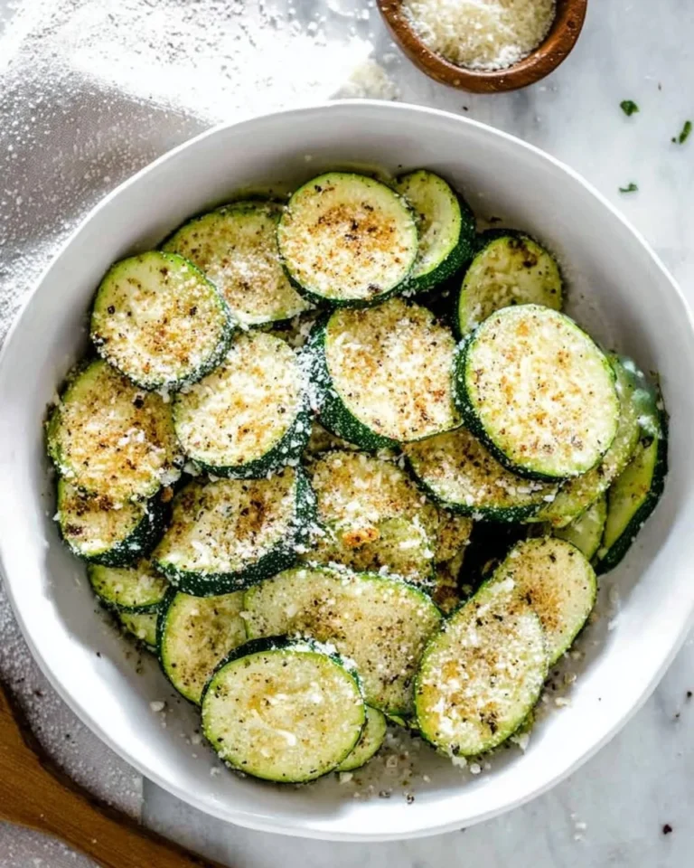 Easy 5-minute zucchini parmesan dish served on a plate