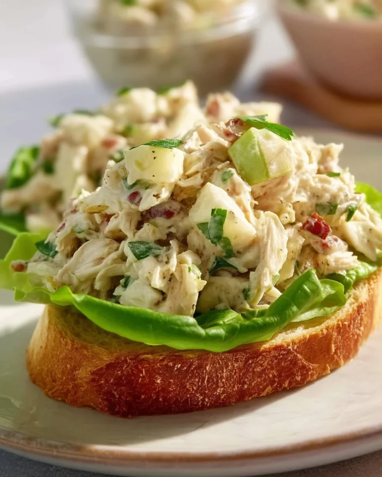 Bowl of easy chicken salad with fresh vegetables