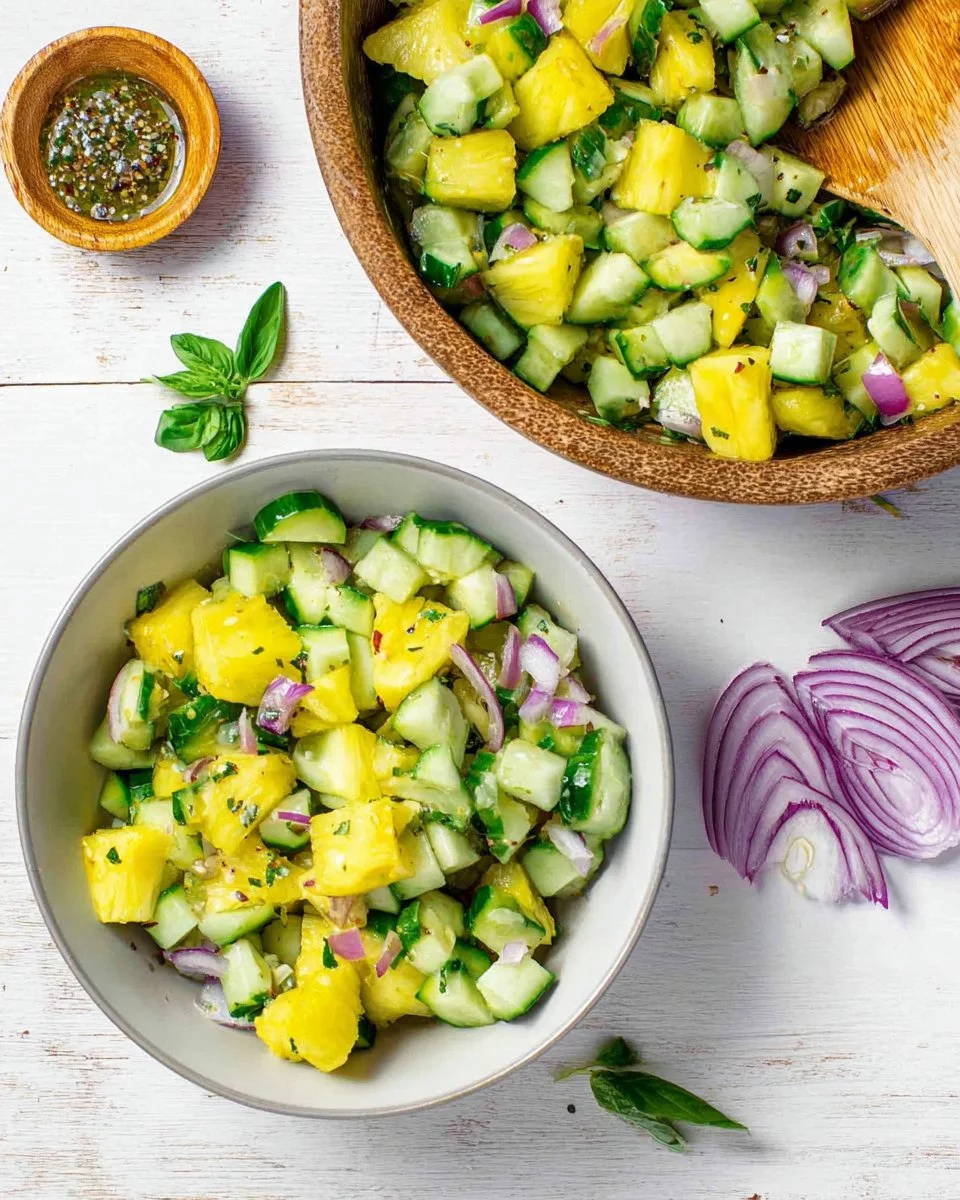 Easy pineapple cucumber salad with fresh ingredients
