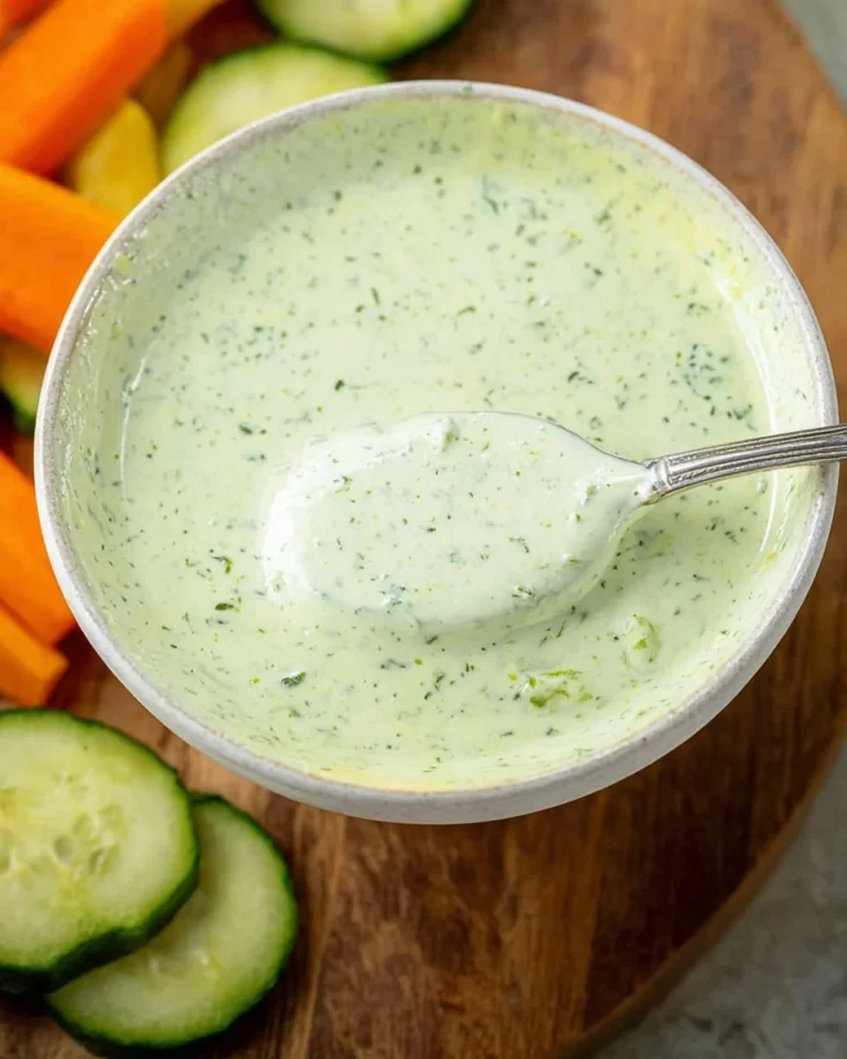 Delicious Green Goddess Dressing made with fresh herbs and creamy ingredients