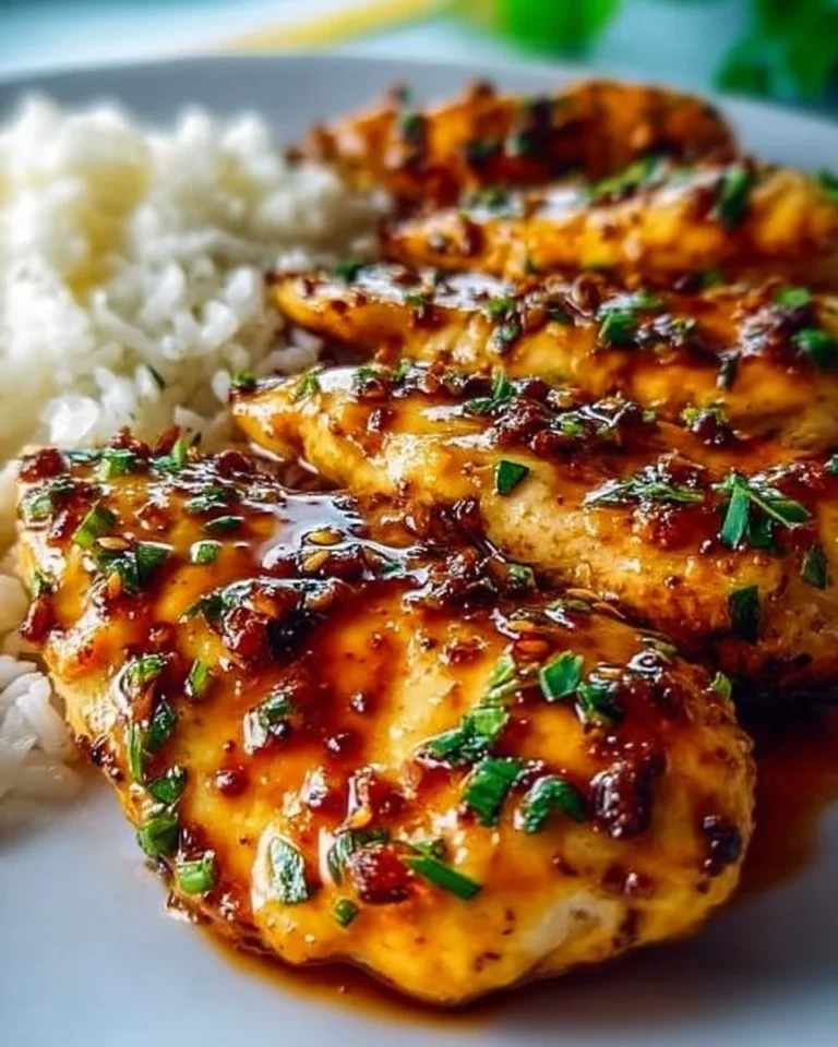 Honey garlic chicken breasts cooked to perfection with a sweet and savory glaze.