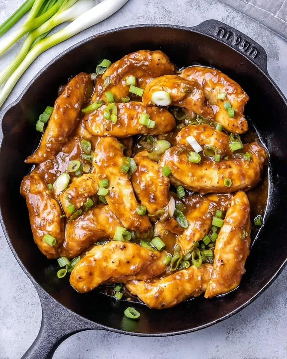 Honey Garlic Chicken Tenderloin served with vegetables on a plate