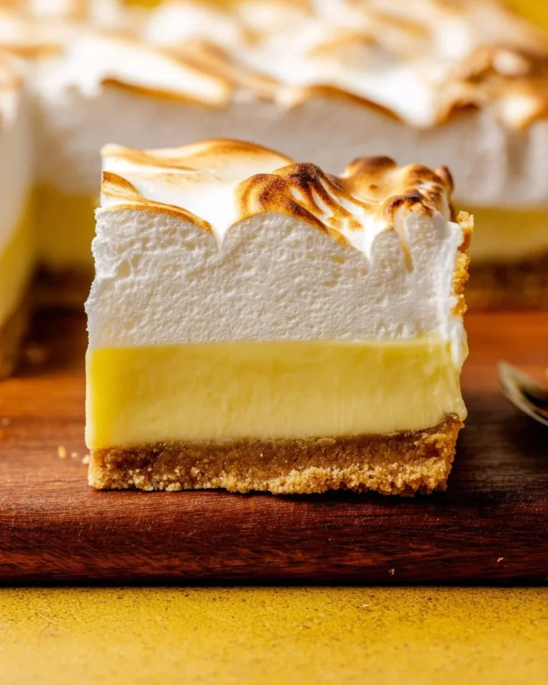 Delicious Lemon Meringue Pie with golden meringue topping and lemon filling