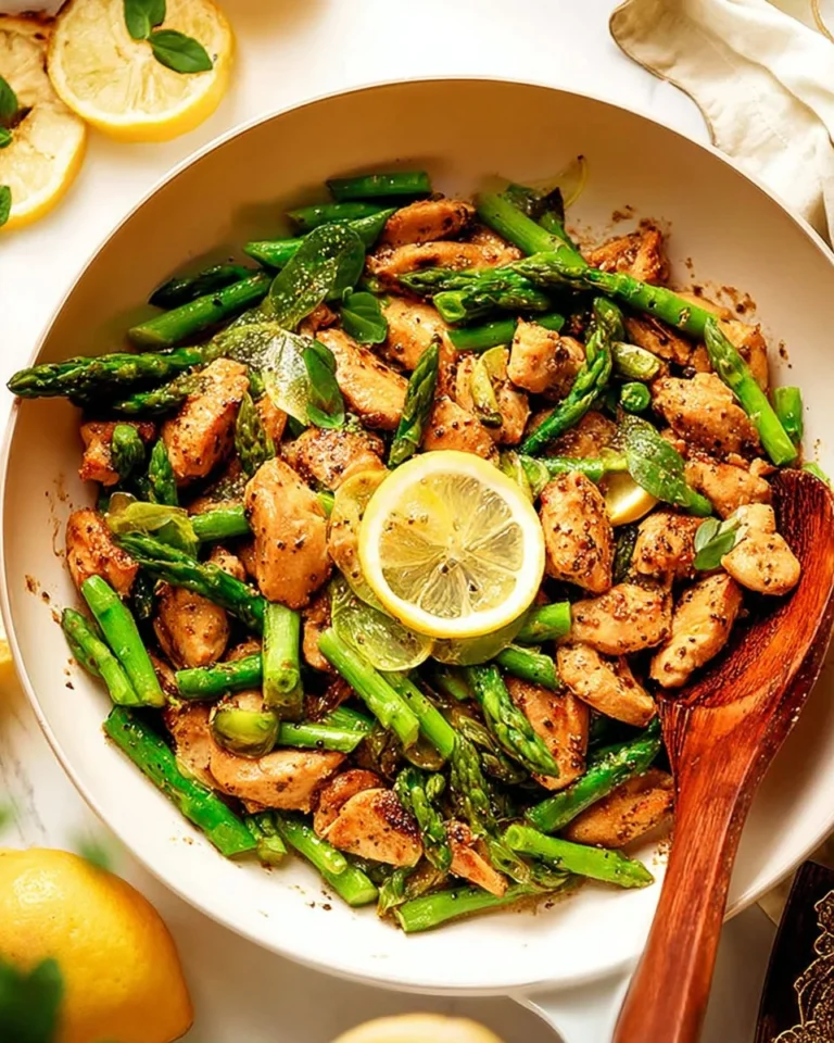 Delicious Lemon Pepper Chicken served with fresh asparagus on a plate