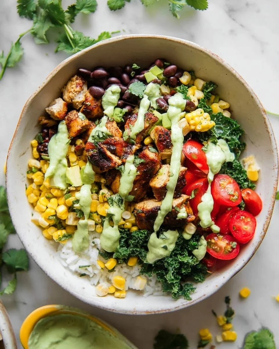 Delicious meal prep chicken burrito bowls with fresh ingredients