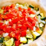 Delicious Mediterranean Vegetable Pot Pie with fresh vegetables and flaky crust
