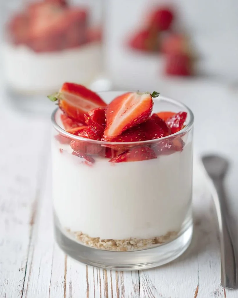 Delicious no-bake cheesecake topped with fresh berries