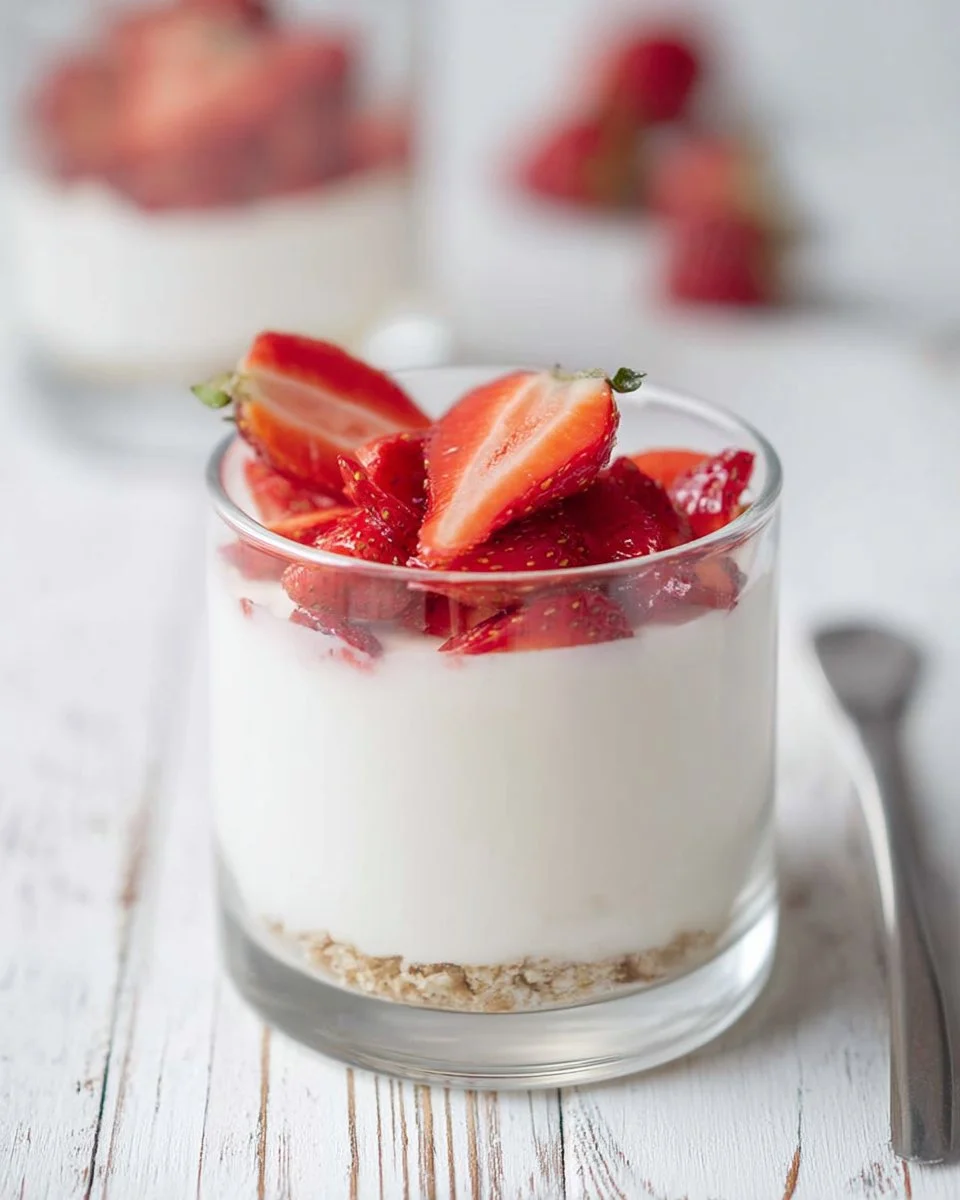 Delicious no-bake cheesecake topped with fresh berries