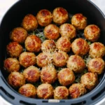 Delicious air fryer frozen meatballs ready to serve.