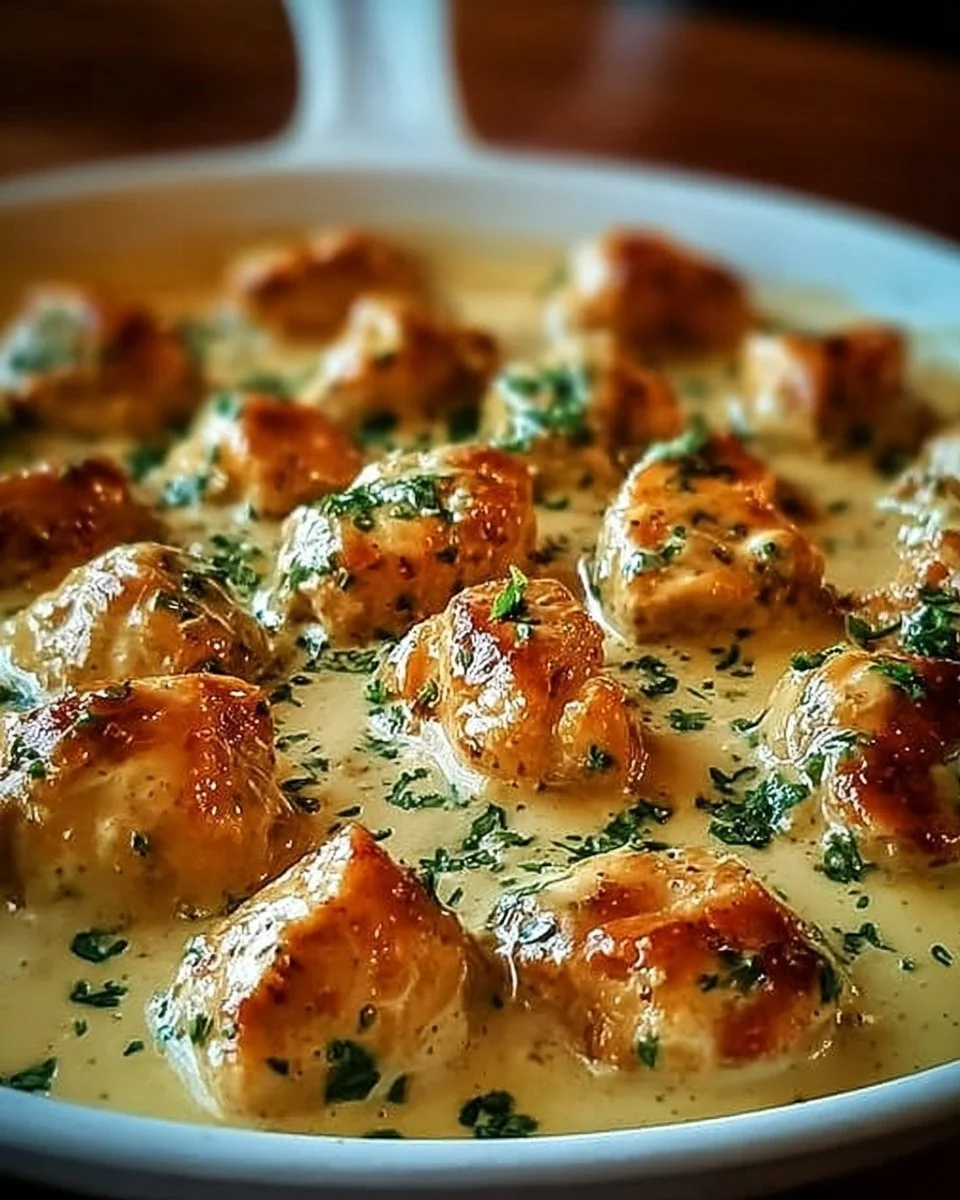 Savory Texas Roadhouse butter chicken skillet dish garnished with fresh herbs