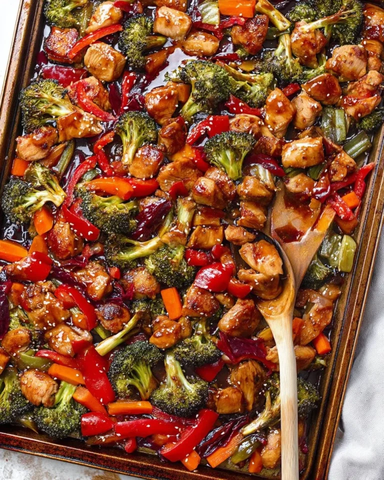 Delicious Sheet Pan Teriyaki Chicken with colorful vegetables
