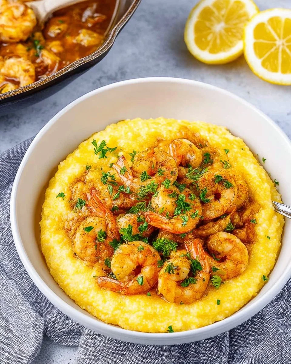 Delicious shrimp and grits dish, creamy and flavorful Southern comfort food