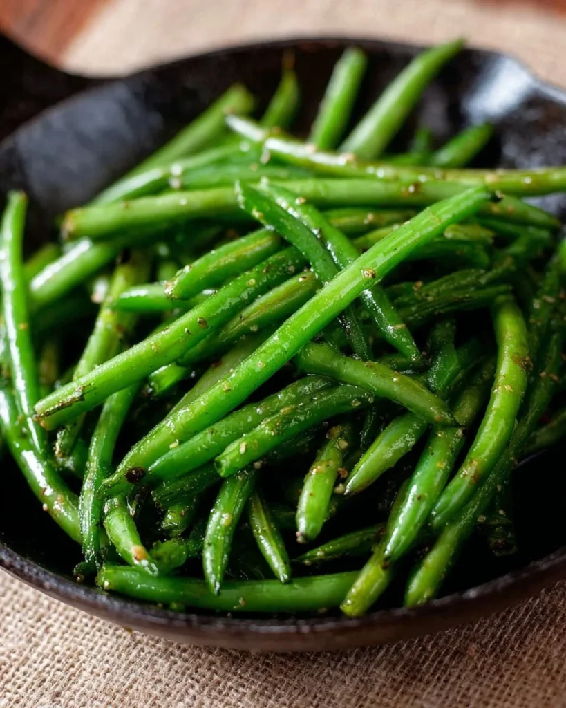 Delicious skillet green beans cooked to perfection in a skillet