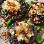Delicious stuffed portobello mushrooms filled with savory ingredients