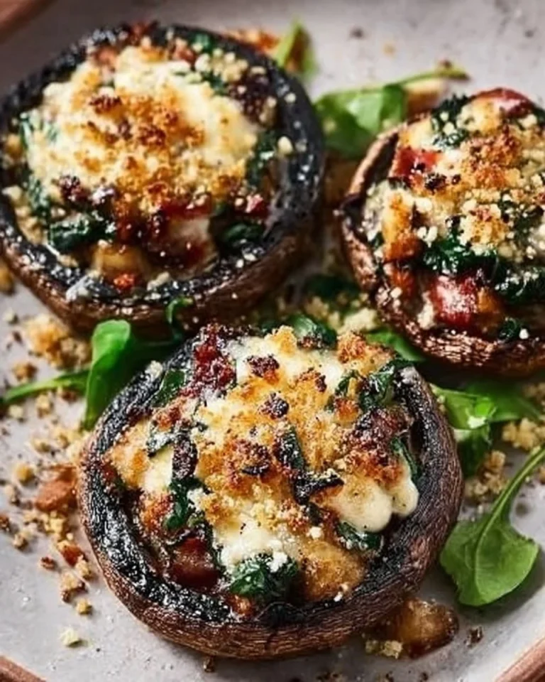 Delicious stuffed portobello mushrooms filled with savory ingredients
