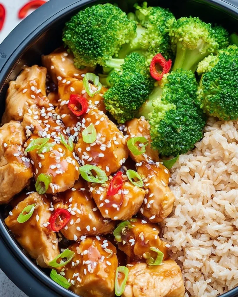 Teriyaki Chicken Meal Prep Bowl with veggies and rice for a healthy meal.