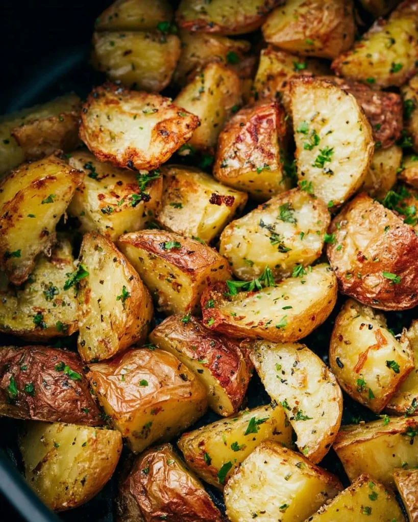 Crispy air fryer roasted potatoes served as a delicious side dish