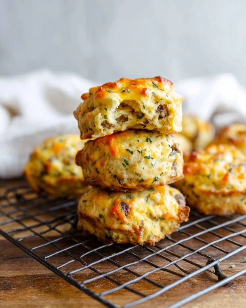 High protein egg biscuits on a plate, perfect for breakfast