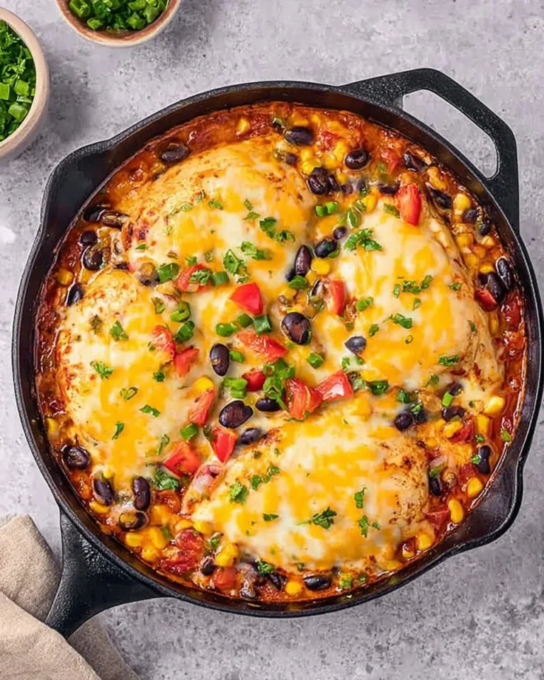 Delicious Santa Fe Chicken served on a plate with vibrant garnishes