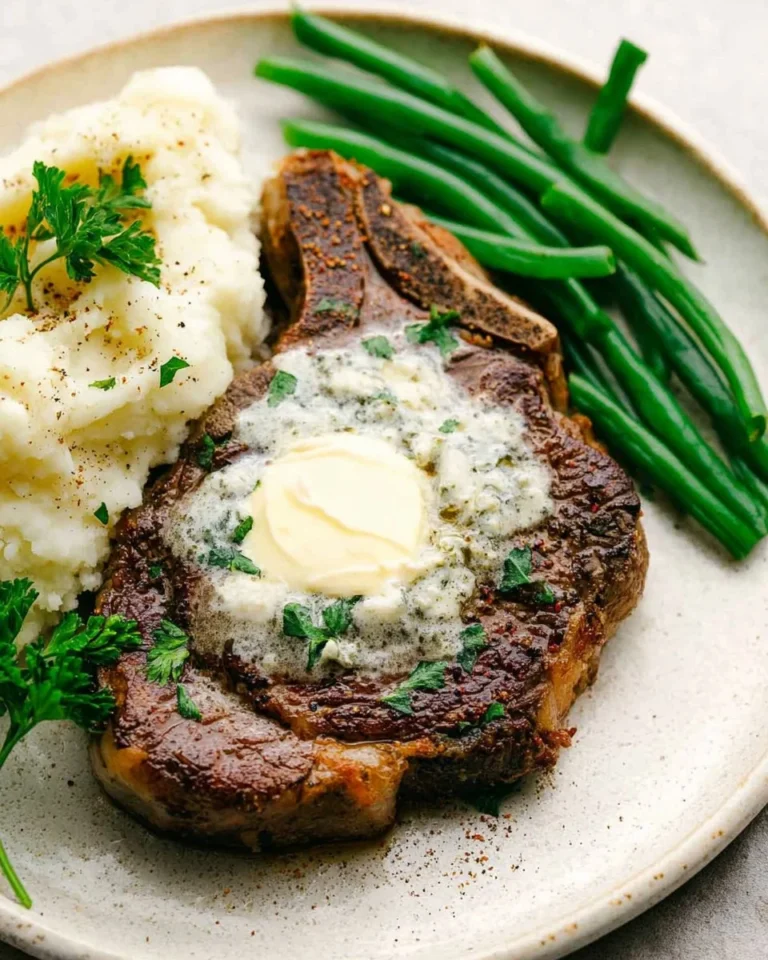 Juicy air fryer steak cooked to perfection with seasonings and herbs.